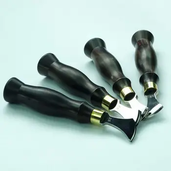 

Useful Newly Leather Craft DIY Shallow Round Ebony Handle Leather Edge Press Line Tool Handmade Leather Shallow Groove Edger