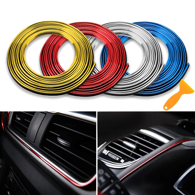 

5M Car Styling Interior Decoration Stickers Moulding Trim Dashboard Door Edge Protection Strip In Car-styling Cars Decoration