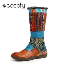 SOCOFY/очень мягкие зимние ботинки из натуральной кожи на плоской подошве; женская обувь; botas Mujer;