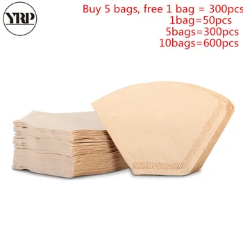 

YRP Coffee filter paper 300pcs S102 Imported from Japan, no bleaching, raw wood pulp filter paper,coffee dripper barista tools