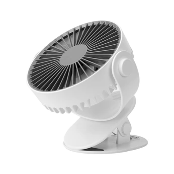

Mini Mute Clip Fan Rechargeable Silent 4 Blades Baby Stroller Fans Portable Air Cooling 3 Speeds Desk Usb Fan With Usb Output Wh