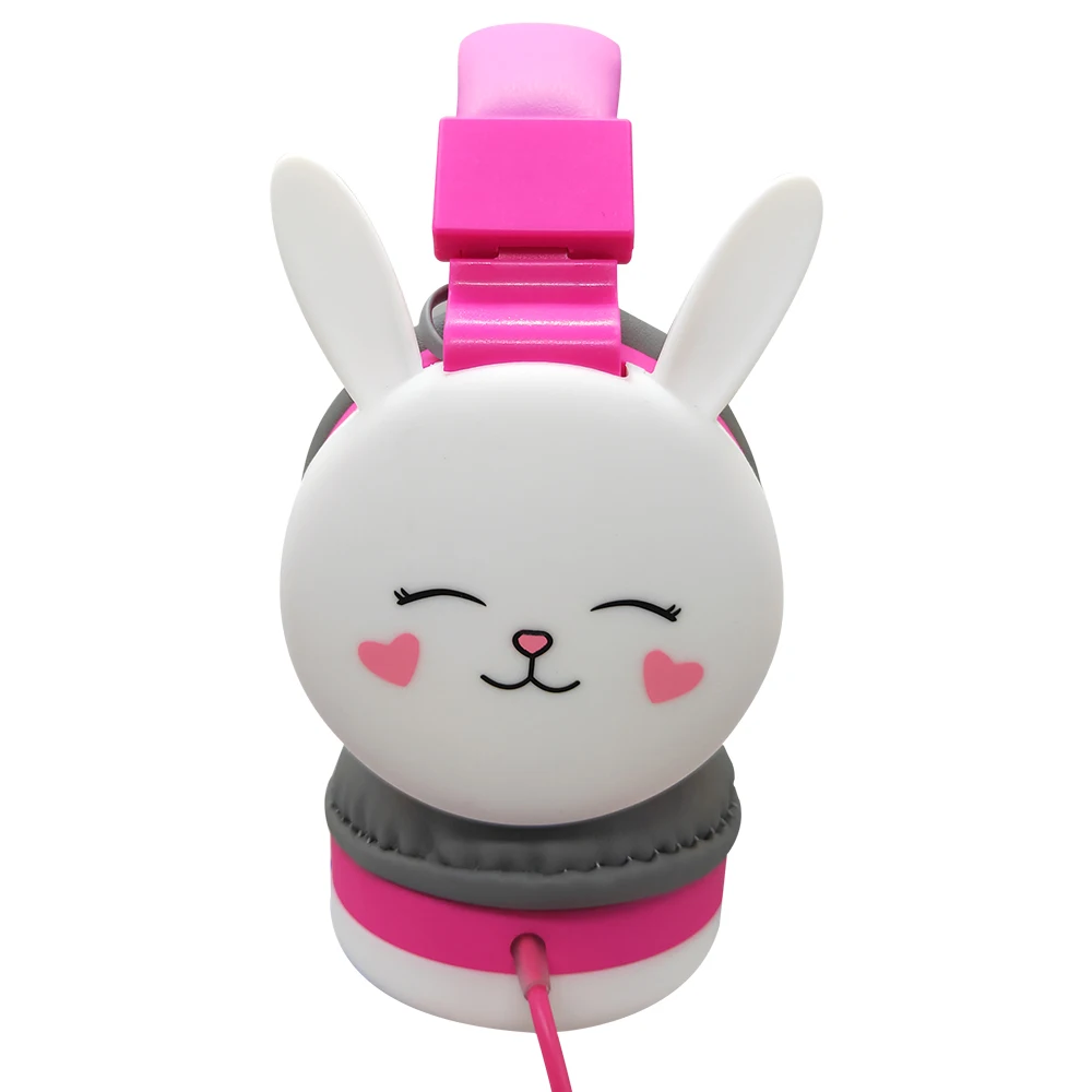 Cute Rabbit Ear Wired Headset Kids Girl Computer Gamer Headphones Foldable Music Headset Earphones For iPhone 11 Huawei Gift