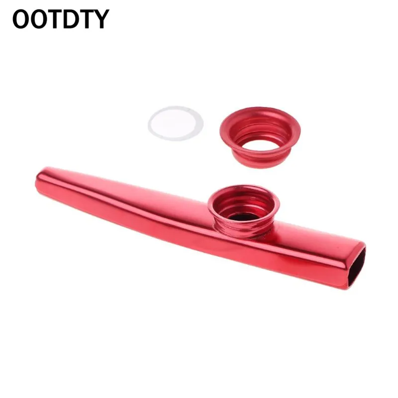 OOTDTY Metal Kazoo Mouth Flute Kid Gift Party Musical Instrument - Цвет: Красный