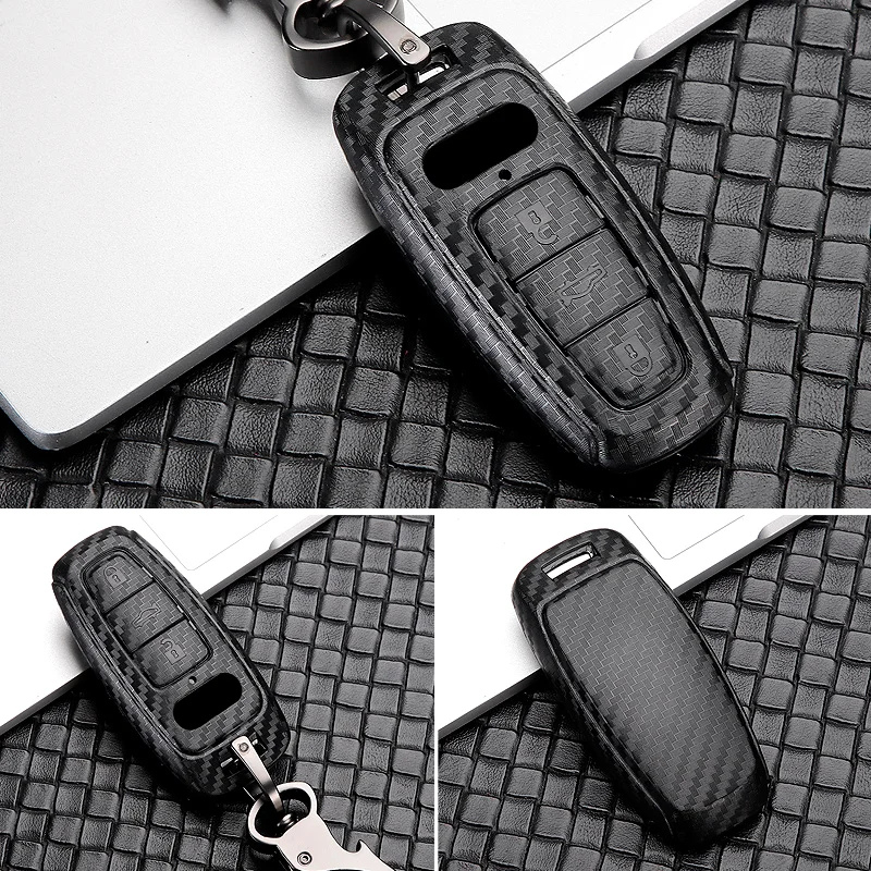 ABS углеродное волокно ключа автомобиля чехол Обложка для Audi A8L A6L A7 A6 C8 A8 Q8 аксессуары автомобильный Стайлинг