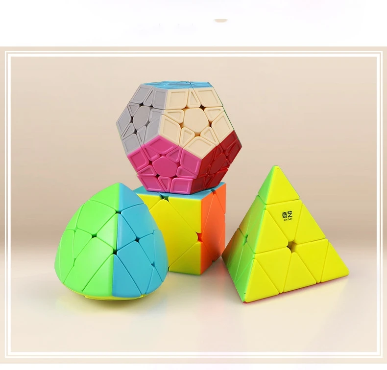 Подарок на год, Qiyi Cube, подарочный набор в коробке, 2x2 3x3 4x4 5x5, волшебный куб, скоростной куб, головоломка, пирамида, без наклеек, обучающая игрушка