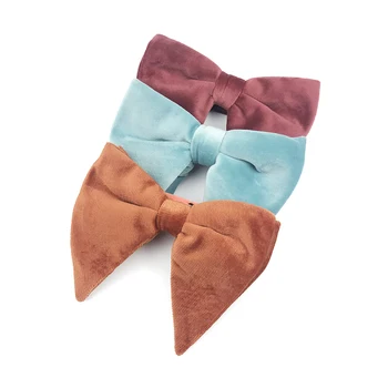 

High Quality Velvet Wedding Bridegroom Solid Bowtie Double Layers Big Butterfly Bow Tie for Men Party