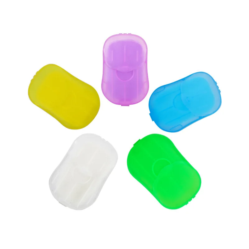 

20pcs/Box Random Color Travel Portable Disposable Mini Boxed Soap Paper Make Foaming Scented Bath Washing Hands Paper Soap