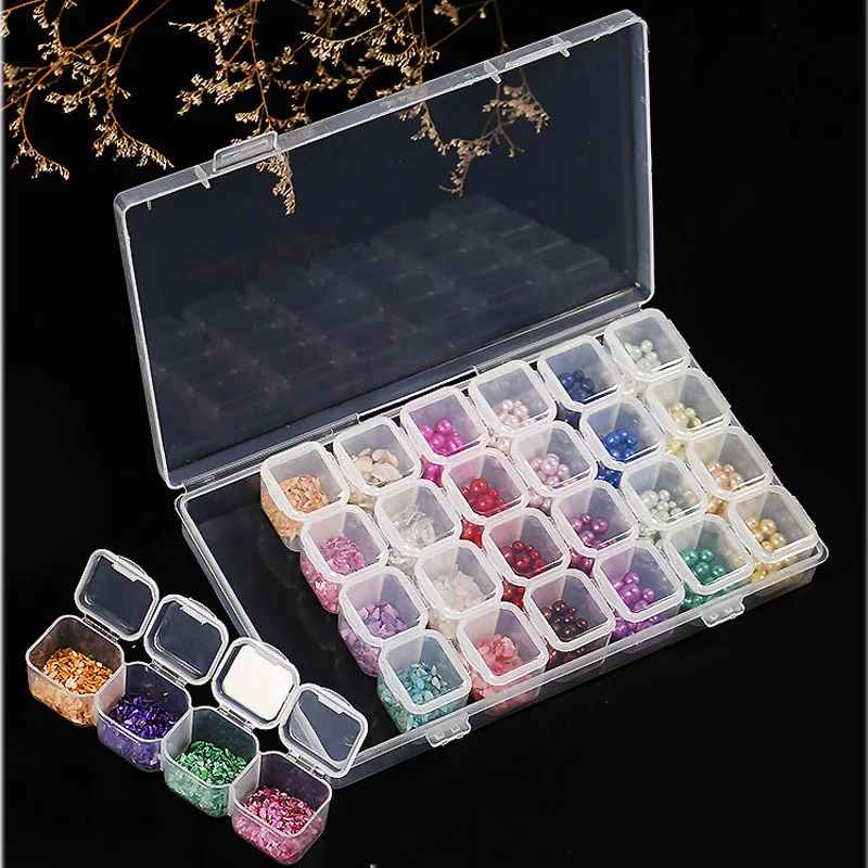 

CHEER BOWS 28/56 Cells Storage Boxes Bins Diamond Painting Tool Beads Container Diamond Painting Accessories Rhinestones Storage