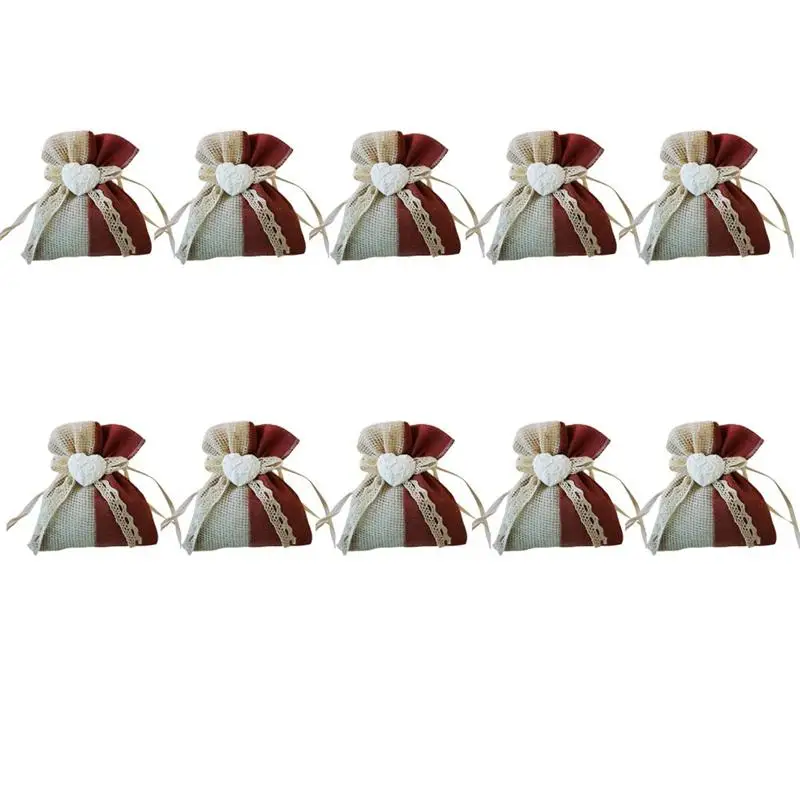 10pcs As Pic 5/10 шт. свадебный подарок сумки мешки для конфет с кулиской мешков для хранения сумки Сумки для хранения ювелирных изделий для Свадебная вечеринка сбор - Цвет: 10pcs As Pic