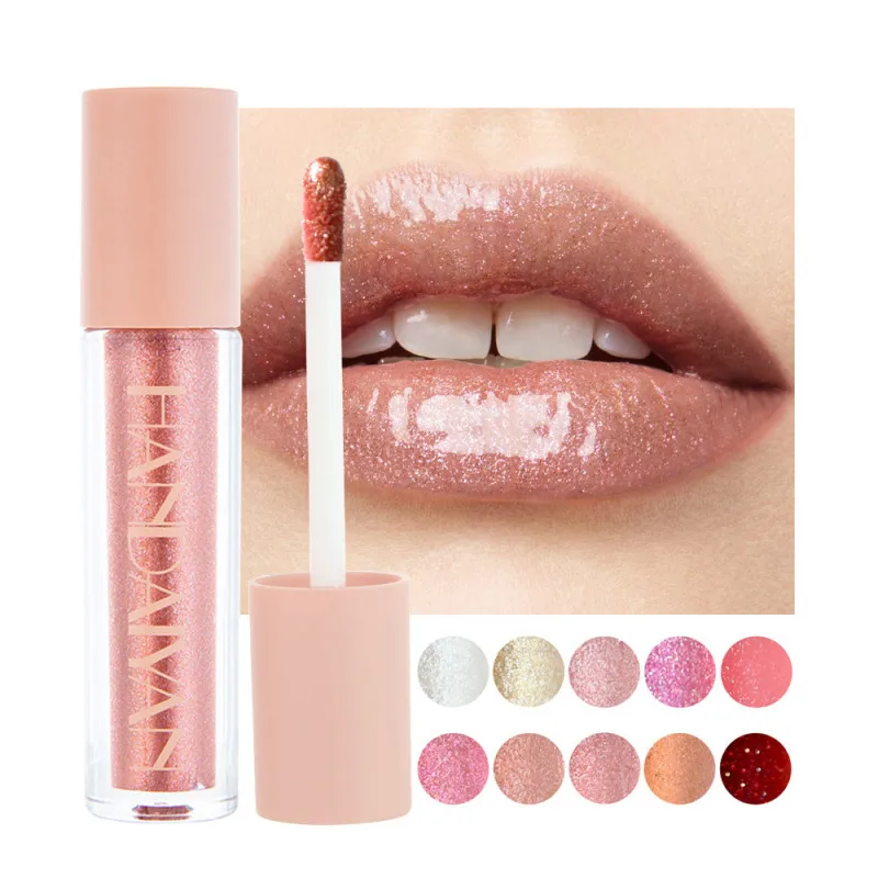HANDAIYAN Gloss Lips Shimmer Plump Makeup Waterproof Lasting Liquid Lipstick Glitter Tint High Light Lip Gloss Glitter Cosmetics HANDAIYAN Gloss Lips Shimmer Plump Makeup Waterproof Lasting Liquid Lipstick Glitter Tint High Light Lip Gloss Glitter Cosmetics