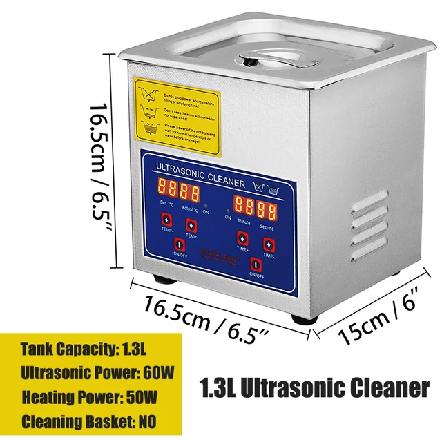 VEVOR 1.3L 2L 3L 6L 10L 15L 22L 30L Ultrasonic Cleaner Lave-Dishes Portable Washing Machine Diswasher Ultrasound Home Appliances 1.3L