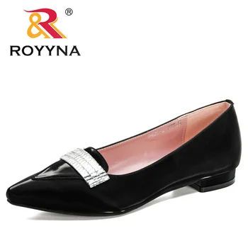 Royyna 2020 新着人気medチャンキーヒールポインテッドトゥ秋女性オフィスパンプス毎日かかとのドレスシューズレディース靴