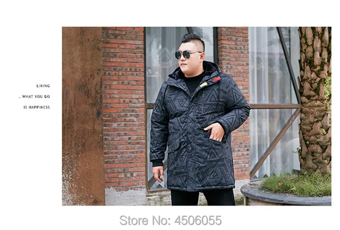 Зимнее пальто толстое мужское длинное мужские куртки черная камуфляжная синяя парка с капюшоном 140 кг 150 кг размера плюс 5XL 6XL 7XL 8XL одежда