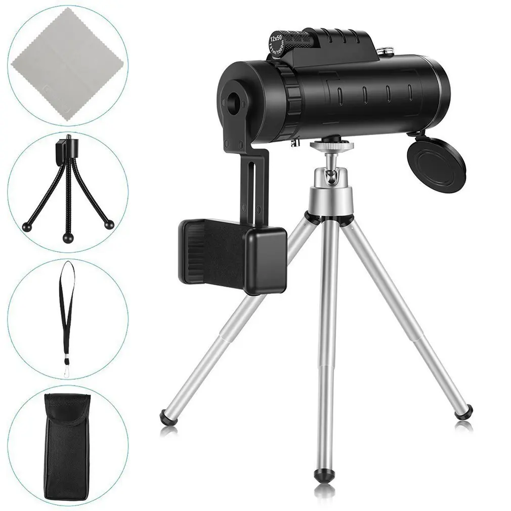 Компактный Монокуляр 40X60 можно настроить 12X50 35X50 и другие модели с клипсой для мобильного телефона широкое поле