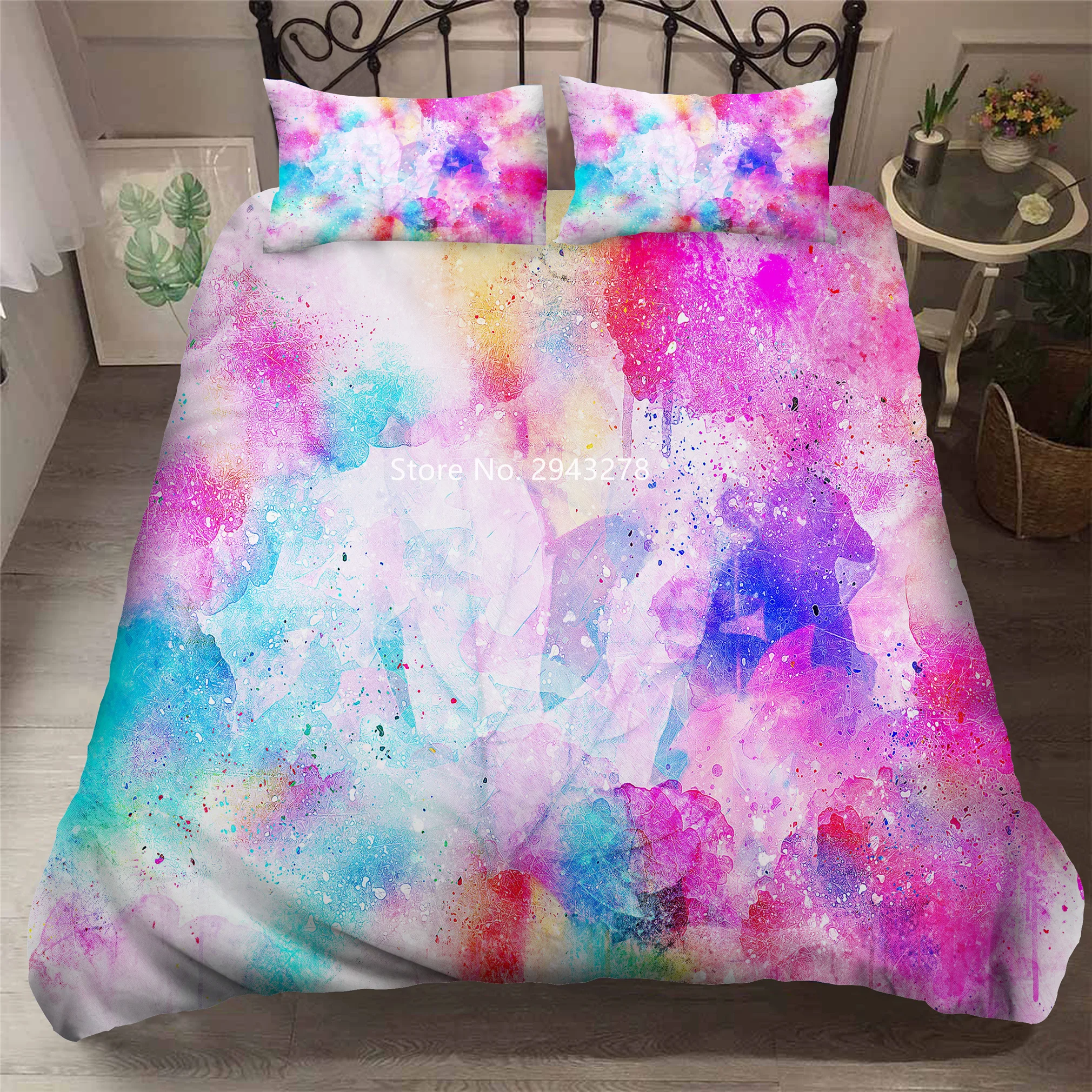 Color Abstract Series Pattern Bedroom Decoration Adult Children Comfortable Duvet Bed Cover Pillowcase Bedding Color Printing