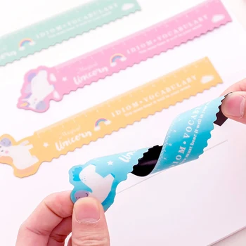 

1 Pcs Lovely Kawaii Animal Unicorn Pig Soft Ruler Cartoon Bookmark Creative Learn Drawing Straight Rulers School Stationery