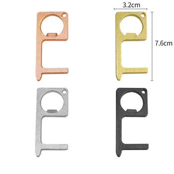 

10pcs/lot EDC Portable Keychains Alloy Anti-contact Pendant Door Opener Prevention of Infection For Public Occasions