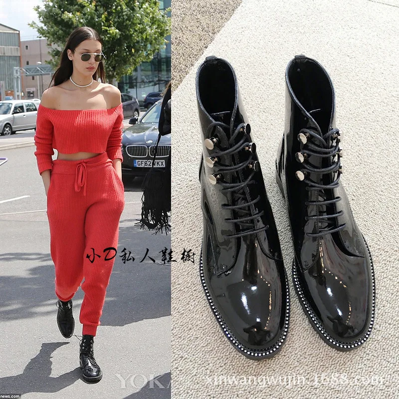 

Short Boots Genuine Leather Latest Fashion Round Boots Head Woman Boots
