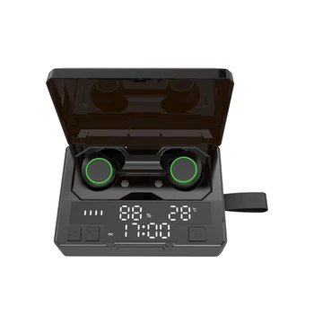 

C6 TWS Bluetooth 5.0 Earphone Noise Cancelling Wireless Gaming Headset 6800MAh Power Bank LED Clock Temperature HD Mic Earphones
