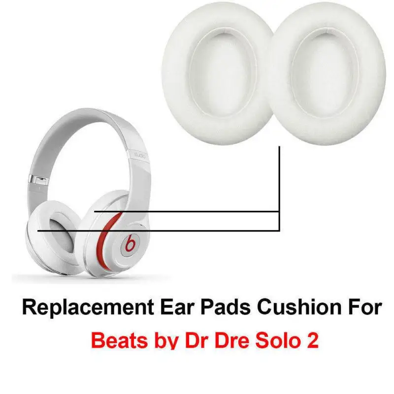 Replacement Ear Pads Cushion Audio Cable Cord for Beats By Dr Dre Solo 2 Wired Earphone Headphones Replacement Parts Set