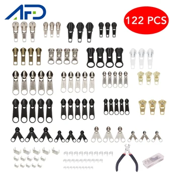 

122/144/170/197pcs Zipper Head Repair Tool Set for Sewing Clothes Camping Garment Bag DIY Metal Zipper Heads
