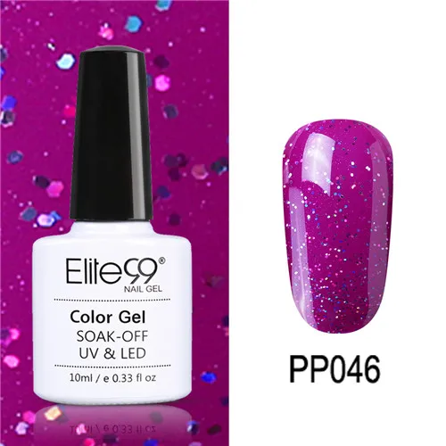 PP046 Elite99 10 мл Гель-лак для ногтей замачиваемый УФ красочный Фиолетовый лак для ногтей художественный Гель-лак для Ногтей Стойкий гель нужен основа и верхнее покрытие - Цвет: PP046