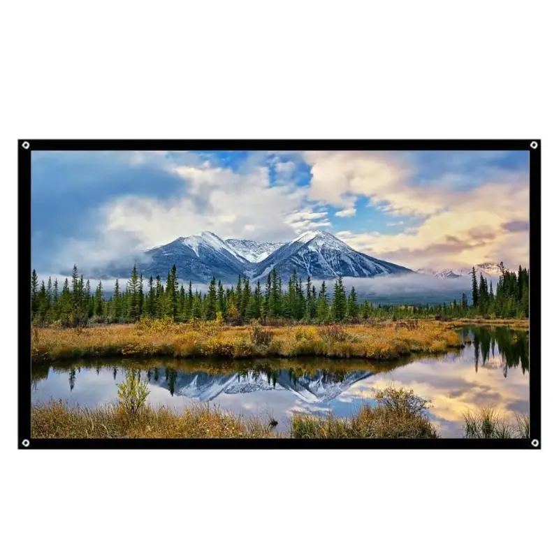 

4/3 Fabric Fast Fold Table Hanging Projection Screen Curtain for HD 3D LED Home Theater Smart Movie Projectors Display