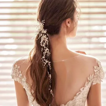 

CC Headbands Earring 2pcs set Hairbands Crown Full Pearls Wedding Hair Accessories For Women Bridal Girls Hairwear Headband M128