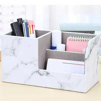 

1pc Multi-function PU Desk Organizer Stationery Pen Storage Box Organizer UND Sale
