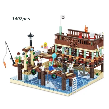 

New Ug-30101 Old Fishing House Pier Set Compatible 16050 21310 Building Bricks Blocks Educational Toy Child Birthday Gifts