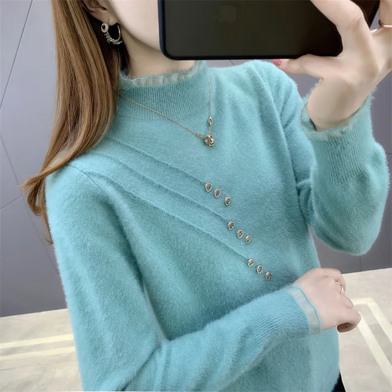 

Свитер OHCLOTHING XH Half 81783 qiu dong, вязаный свитер с длинными рукавами и пуговицами из норки, 42