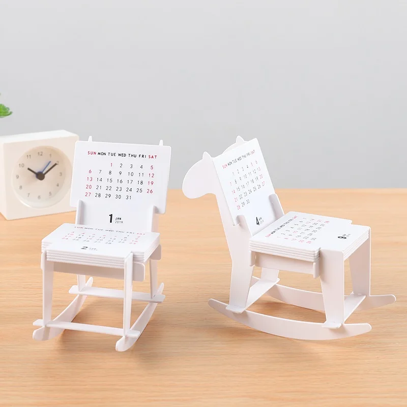 

2020 creative table calendar DIy horse calendar table desk decoration