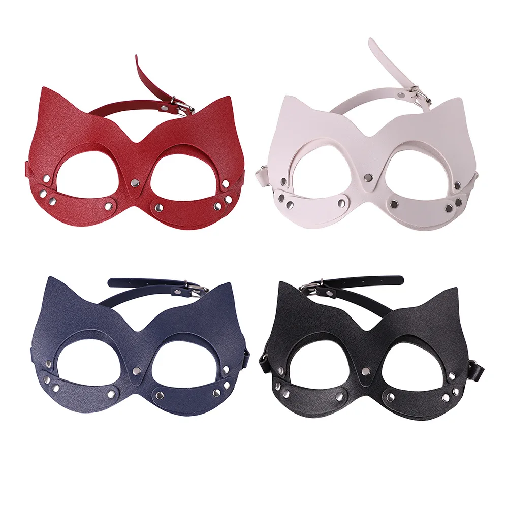 

New Sexy Women Owl Mask Cosplay PU Leather Mask Rivet Upper Half Face Masks Adult Play Game Masquerade Halloween
