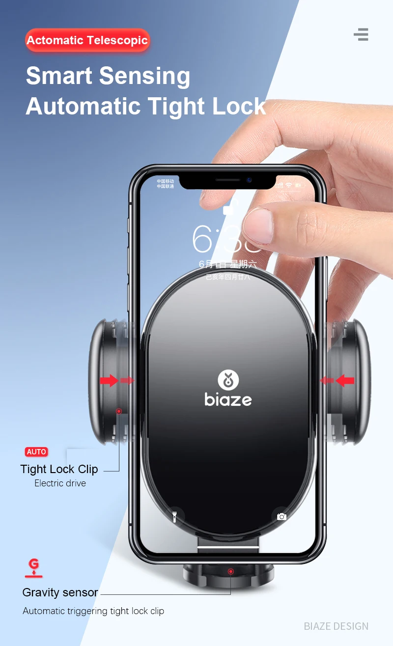 Автомобильный держатель для телефона Biaze для iPhone, samsung, huawei, Xiaomi, 10 Вт, Qi, беспроводное зарядное устройство, вентиляционное крепление, держатель для мобильного телефона, подставка