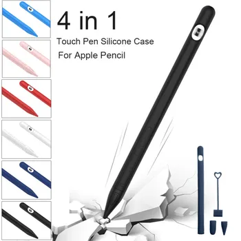 

4in1 Colorful Soft Silicone Compatible For Apple Pencil Case Compatible For iPad Tablet Touch Pen Stylus Protective Sleeve Cover