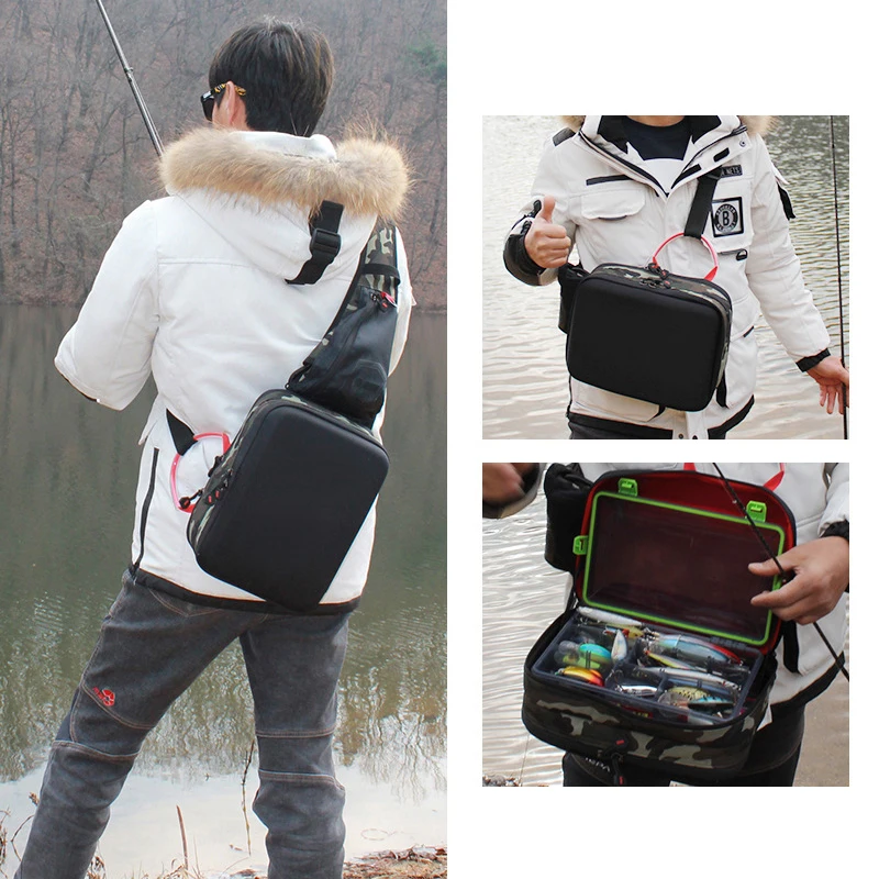 

Fishing Tackle Bag 31*23*11cm Multi-Purpose Waterproof Waist Outdoor Men Canvas fishing reel bait