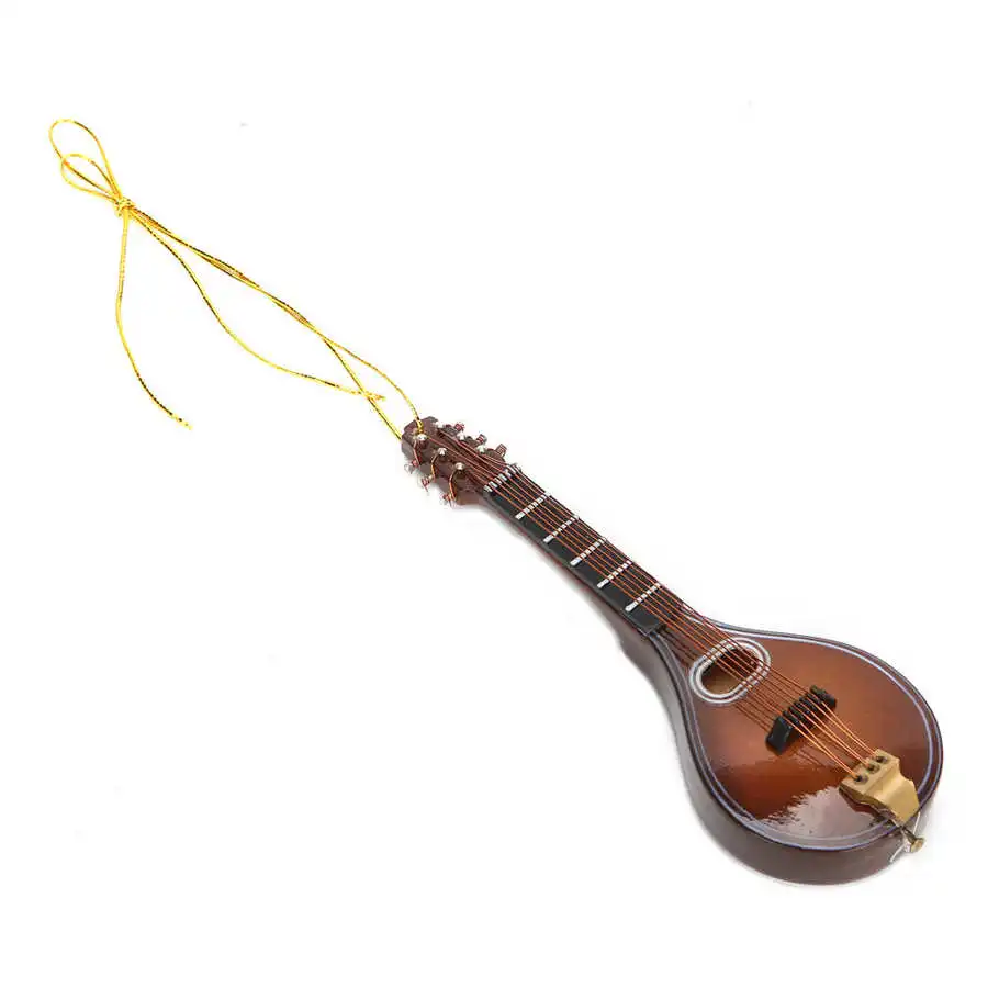 xianshi Collectible Miniature Mandolin Miniature Mandolin Wood for Collection Decoration for Pendant Decoration