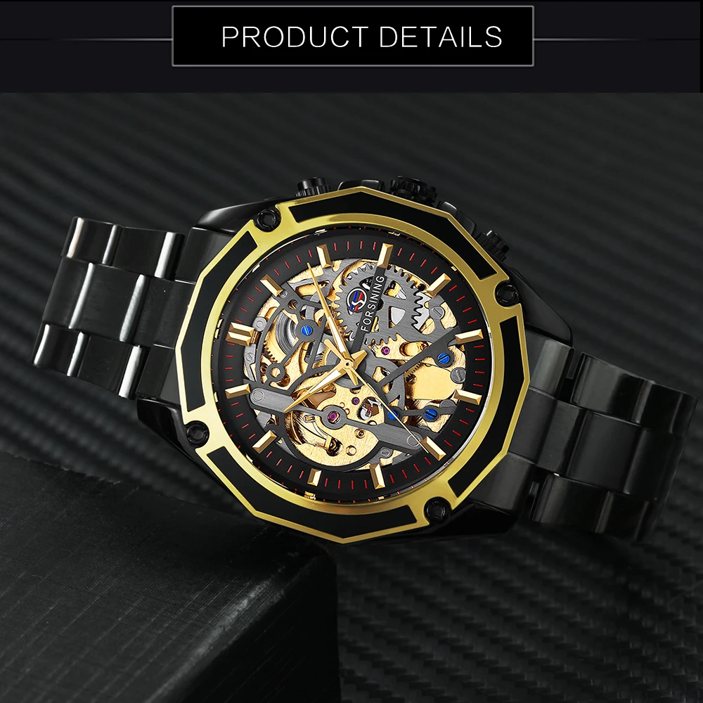 H02622cfd234b4fd4bae50bb1f31ca179b FORSINING Golden Top Brand Luxury Auto Mechanical Watch Men Stainless Steel Strap Skeleton Dial Fashion Business Wristwatches