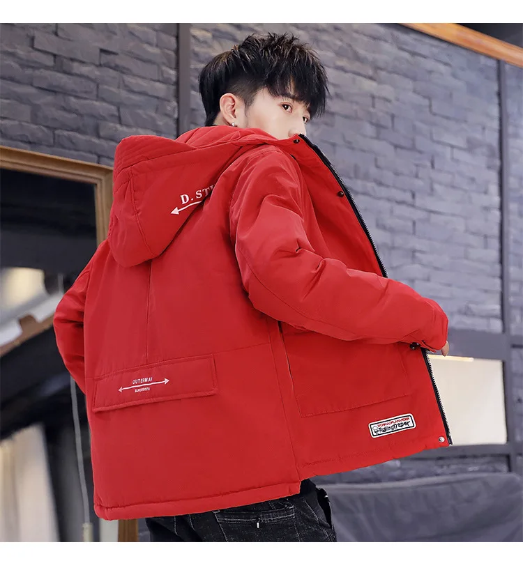 Winter New Style Store Owner-Style Hooded Sporty Loose Cotton Overcoat Men's