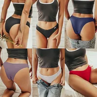 5 pièces/ensemble coton Lingerie culottes sous-vêtements Sexy femmes slips Tangas femme caleçons culottes string Bikini solide 13 couleurs 2