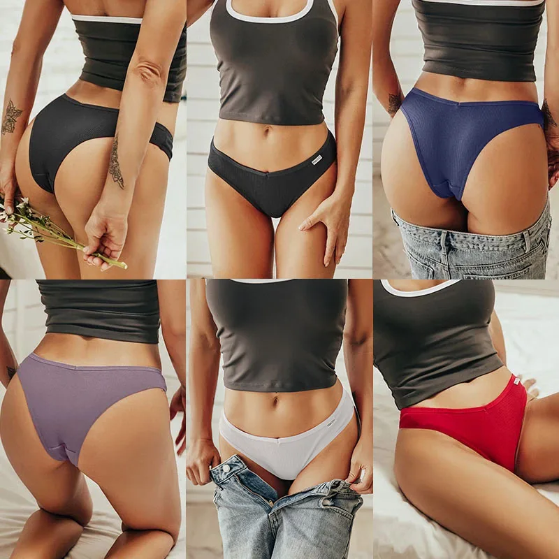 5PCS Set Cotton Lingerie Panties Sexy Underwear Women Briefs Tangas Female...