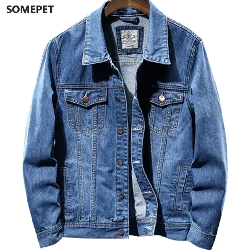 

Vintage Denim Jacket Men 2021 Spring Hip Hop Streetwear Korea Fashion Harajuku Loose Jeans Jacket Slim Fit Quality Cowboy Coats