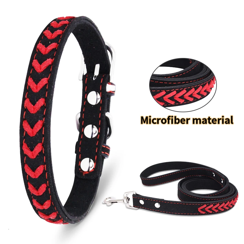 

Dog Collar Pet Leash Microfiber Hand Weaving Adjustable Products For Dogs Collars Small Medium Big Chihuahua Puppy Pitbull Pug