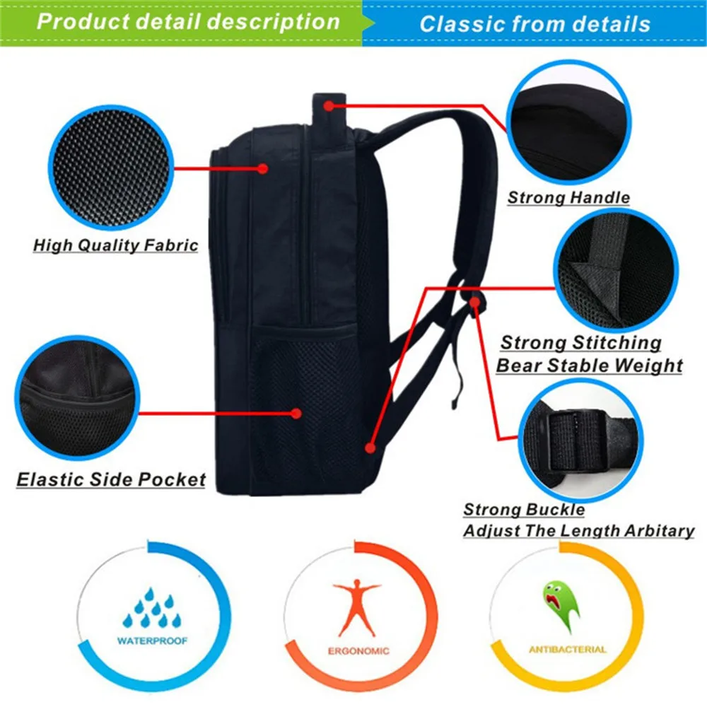 Japanese Anime Tokyo Ghoul Backpack for Teenage Girls Boys Book Bag Travel Bag Children School Backpacks Mochila 16 inch