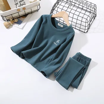 

2020 Autumn Children's Thermal Underwear Fleece Two-piece Korean Style Hot Style Home Service Suit Pijamas Kids