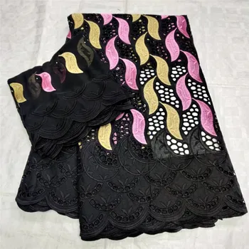 

7 yard Swiss lace fabric 2020 latest Dry lace embroidery African 100% cotton fabrics Swiss voile lace popular Dubai style 4L0351