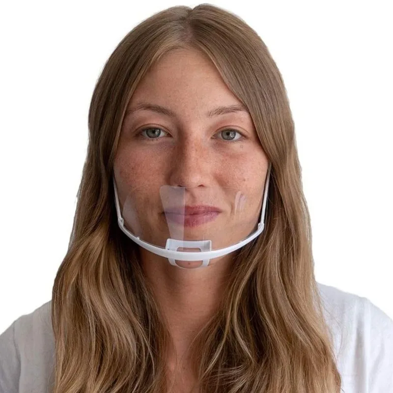 

10Pcs Hygiene Safety Face Shield Plastic Visor Protective Anti-Fog Anti-Splash Transparent Food Face Shield For Mouth Nose