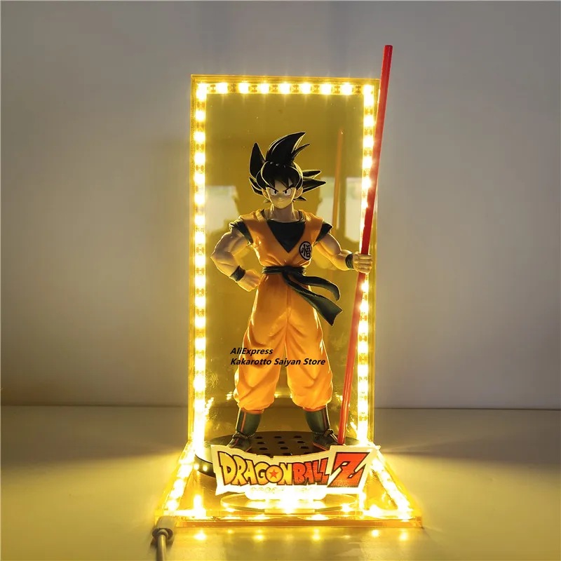 Dragon Ball и Super Goku ультра инстинкт Эволюция светодиодный Фигурки игрушки аниме Dragon Ball Z Сон Гоку Супер сайян, «Жемчуг дракона фигурки из ИГРЫ Dragon Ball DBZ(фигурка - Цвет: Зеленый