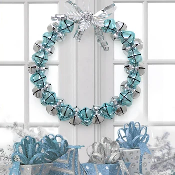 

Christmas Bells Wreath Pendants Ornaments Jingle Bell For Xmas Tree Door Drop Hanging Ornaments Christmas Party Decorations