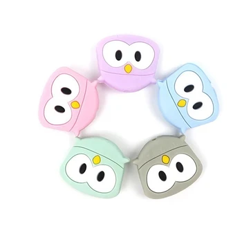 

Silicone Teething Beads Owl Cartoon Baby Toys Cartoon Angry Of Bird DIY Pacifier Clips BPA Free Baby Teethers